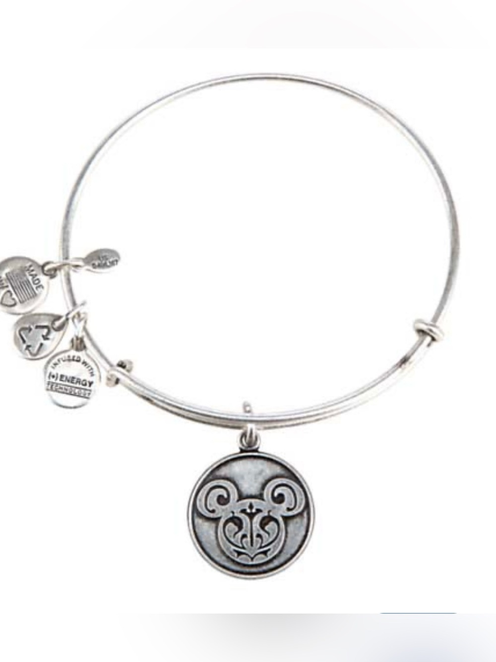 $75  Disney Alex And Ani Bracelet - Mickey Filigree Icon - Silver